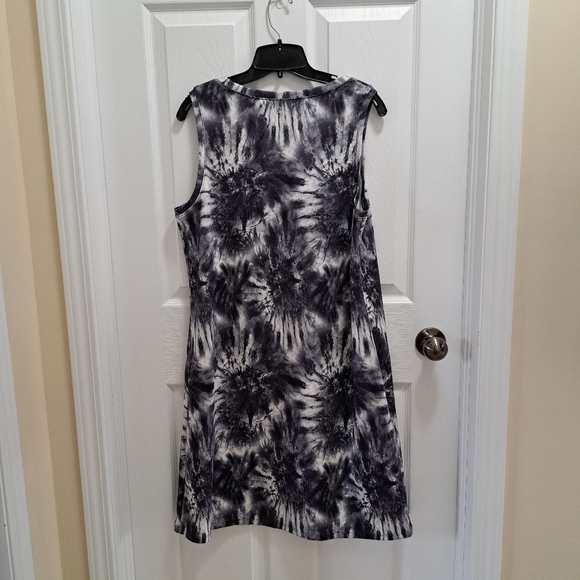❤️ NWOT Gaiam Tie Dye Dress Tank Style Women's XL Soft Casual Grey White - Picture 4 of 11